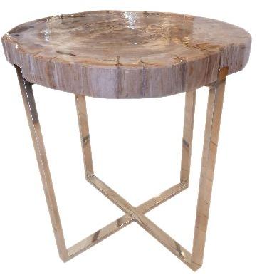 ACT12-PETRIFIED WOOD END ACCENT TABLE