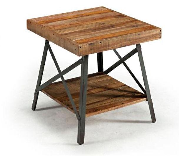 ACT21-INDUSTRIAL METAL AND WOODEN RUSTIC ACCENT TABLE