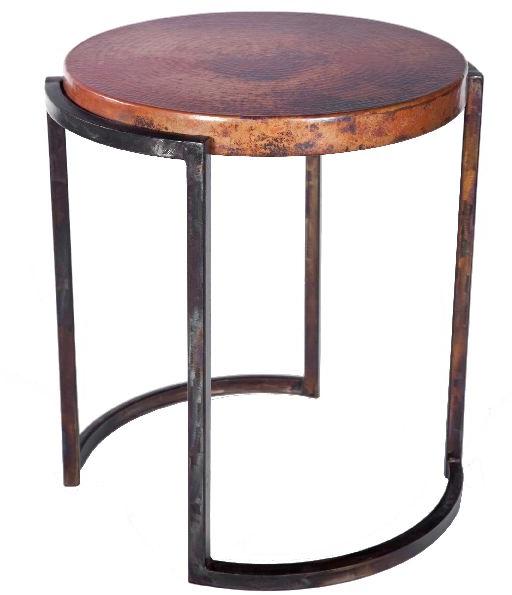 ACT26-ROUND WROUGHT IRON ACCENT TABLE