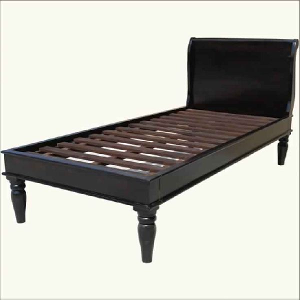 BED10-SINGLE BED WITH ROSE WOOD FINISH