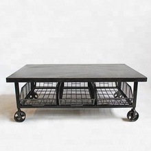 Cart coffee Table with drawers