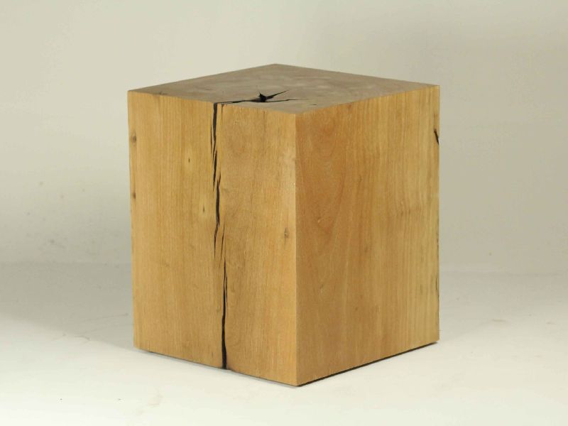 STO01-SOLID WOOD CUBE STOOL