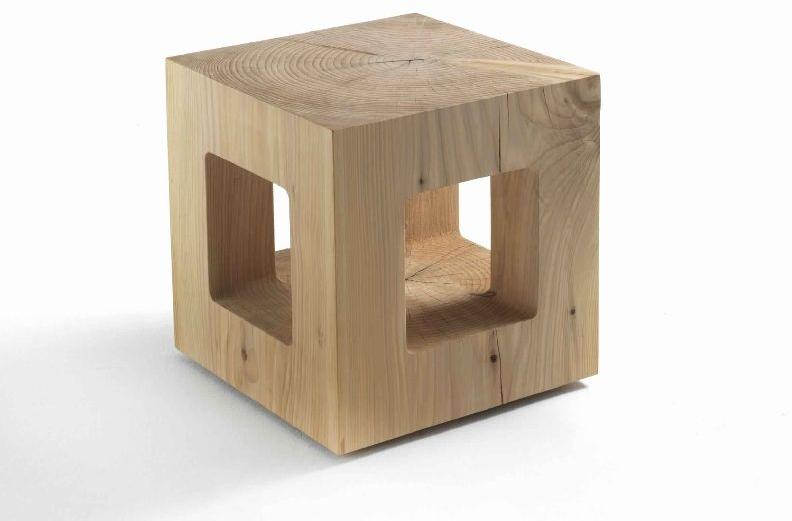 STO04- SOLID WOOD CUBE STOOL