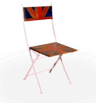 Flag Painted Folding Chair, Color : Optional