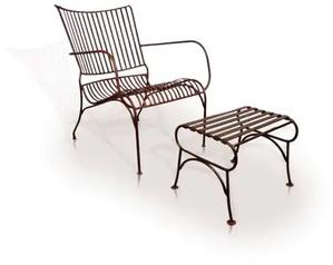Garden Chair With Foot Stool, Color : Grey
