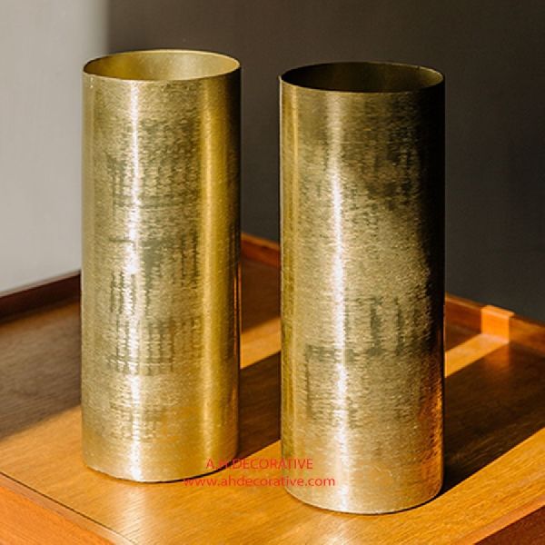 Gold Cylinder Flower Vase