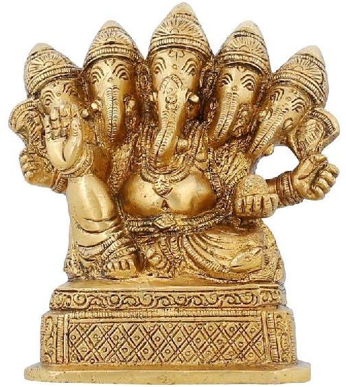 Panchmukhi Ganesha Brass Statue