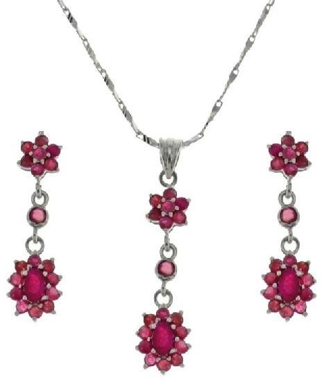 Red Onyx Gemstone Jewelry Set Pendant