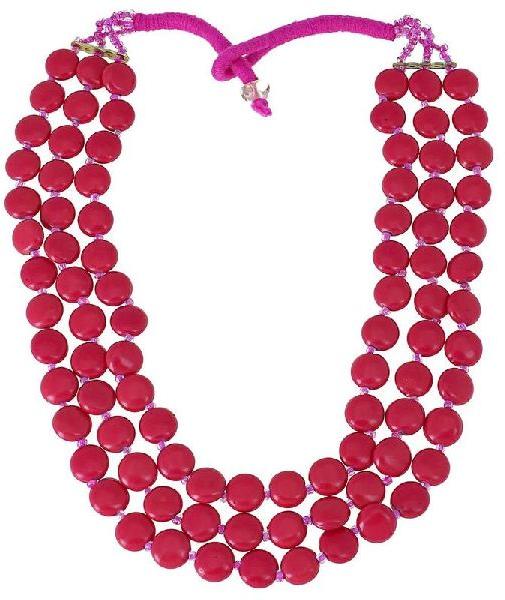 ShalinIndia Fuchsia Red Multi Layered Beaded Bib Necklace