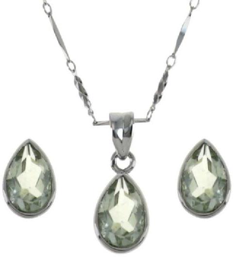 Zircon Gemstone Jewelry Set Pendant Earrings