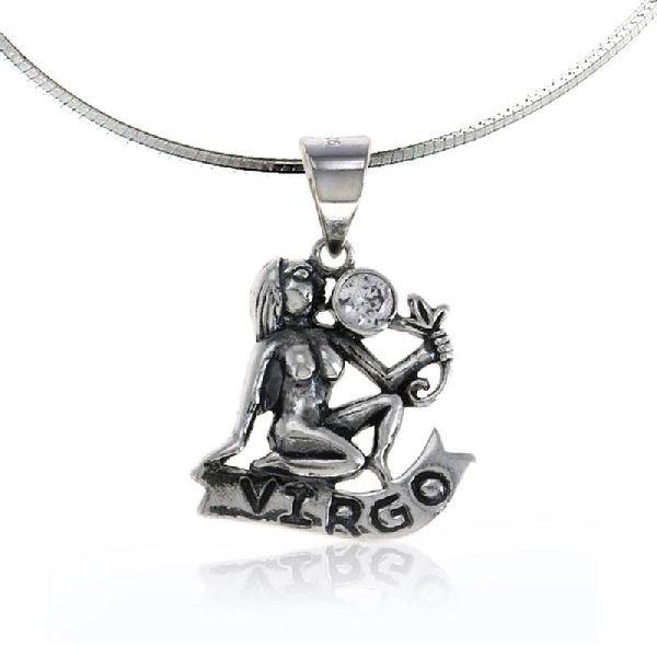 Zodiac pendant virgo necklace