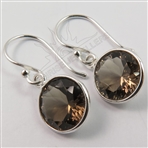 925 Sterling Silver Genuine SMOKY QUARTZ Gemstone Amazing Earrings Gift FINE EDH