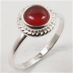 Natural CARNELIAN Gemstone 925 Sterling Silver Love Gift Tiny Ring Choose Size