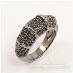 Pave Mens Womens 925 Sterling Silver Ring