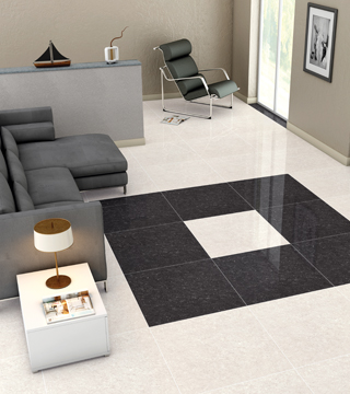 Square Polished Vitrified Porcelain Floor Tile, for Flooring, Pattern : Plain
