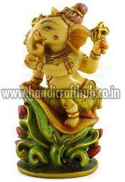 Handmade Antique Resin Baby Ganesha Statues, for Home Decoration, Style : Religious
