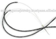 Natural Round Shape faceted Black Diamond Bead