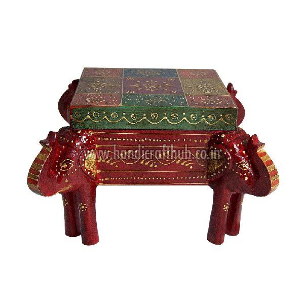 Wooden Multicolor Handcrafted Elephant Shaped Dry Fruit Boxes