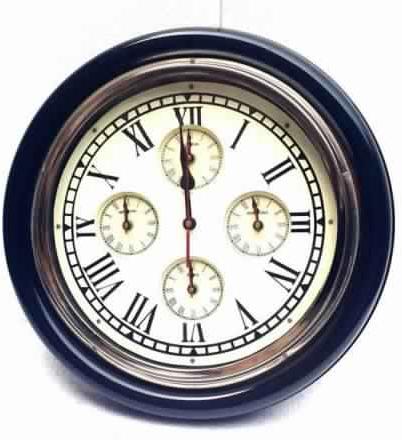 Antique world time wall clock