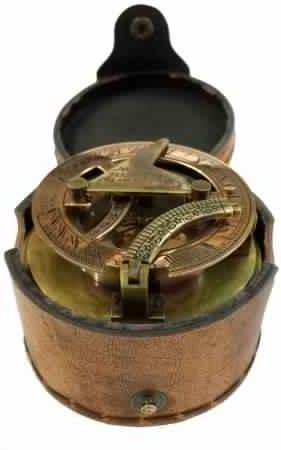 Brass Antique Drum Sundial Compass