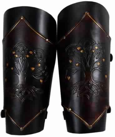 Celtic Leather Greaves Leg Armour