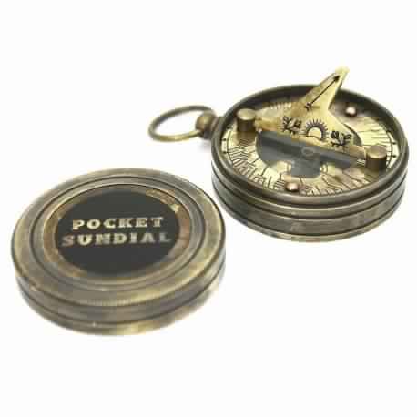 Pocket Brass Sundial Compass