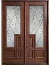 Mirror Teak Wood Door, Color : Brown