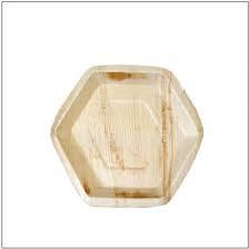 Arecanut Leaf Hexagon Plates, for Serving Food, Feature : Light Weight