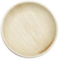 Round Arecanut Leaf Plain Plates, for Serving Food, Size : 8inch.10inch