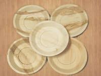 Arecanut Leaf Round Plates, for Serving Food, Size : 8inch.10inch