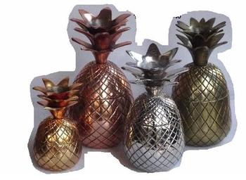 Pineapple Gold copper Silver distressed brass Storage Box