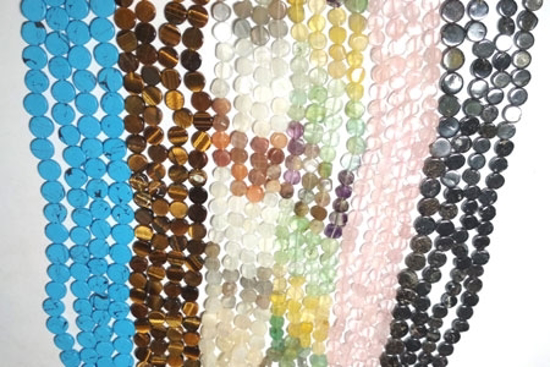 Coin Gemstone Beads Assorted Lot