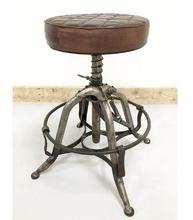 Bar stool with leather seat