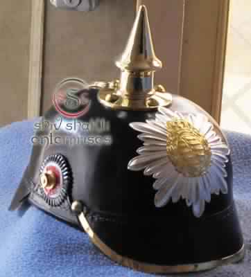 Flower Badge Leather Helmet