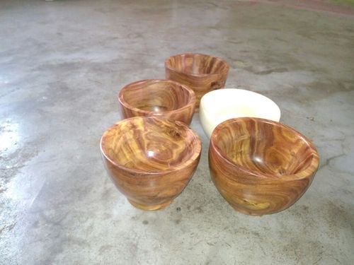Fedora Craft Wooden Round Bowl, Pattern : Natural