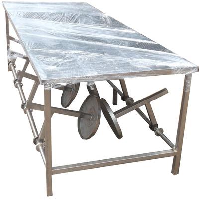 Rectangular Stainless Steel And Iron Dining Table, Size : Customized