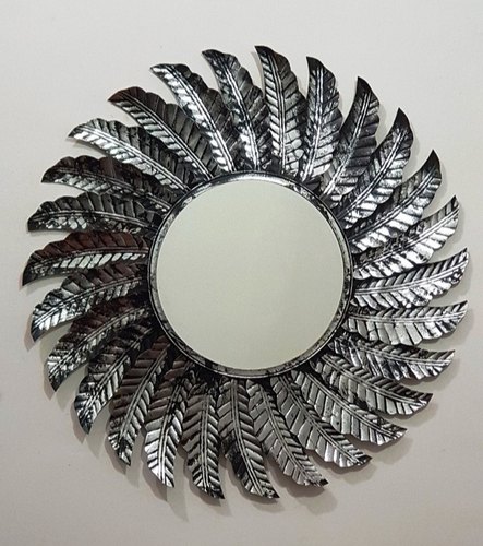 Silver Antique Leaf Wall Mirror