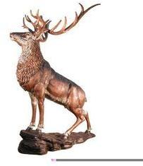 Brass Decorative Metal Deer Statue, Color : Antique finish
