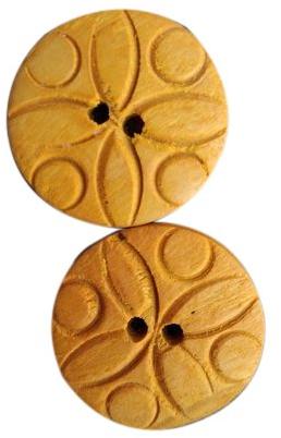 Round Wooden Garments Button, Color : Yellow