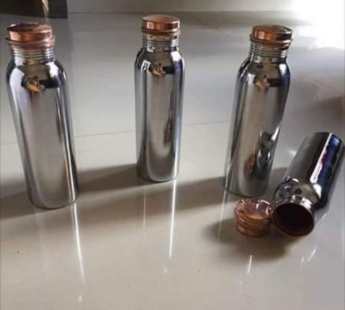Giftee Round Copper Plain Bottle, for Drinking Water, Capacity : 1000 ML