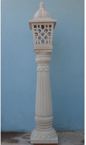 Street Stone Lamp Post, for Hotels, Resorts, Bunglows many more, Color : Of-White