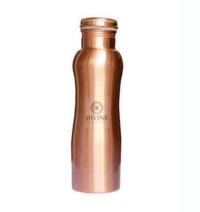 Curve Copper Water Bottle, Packaging Type : Paper Box