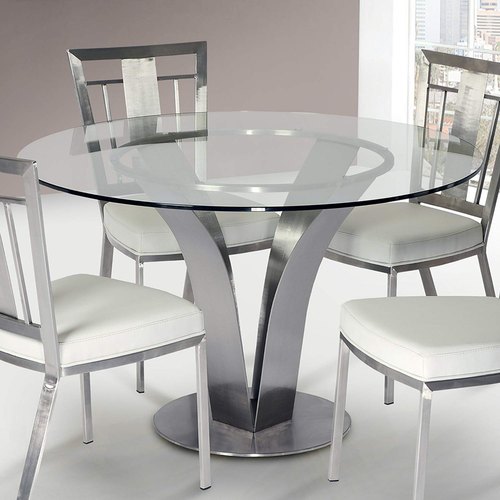 Rectangular Stainless Steel Dining Table, Color : Silver
