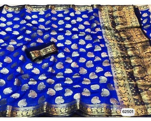Printed Cotton Fancy Blue Color Saree, Occasion : Party Wear