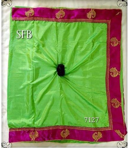 Green Plain Silk Saree