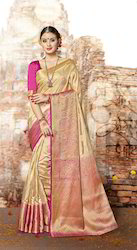 Checked Banarasi Silk Saree, Occasion : Bridal Wear, Casual Wear, Festival Wear, Party Wear, Wedding Wear