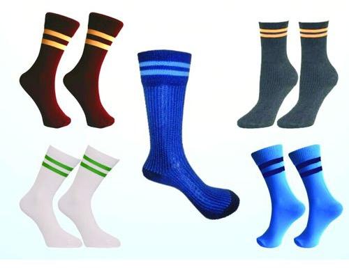 Stripped School Polyester Socks, Size : 2-7 Number