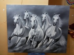 Monocrom Paintings Horses, Size : Cystomised