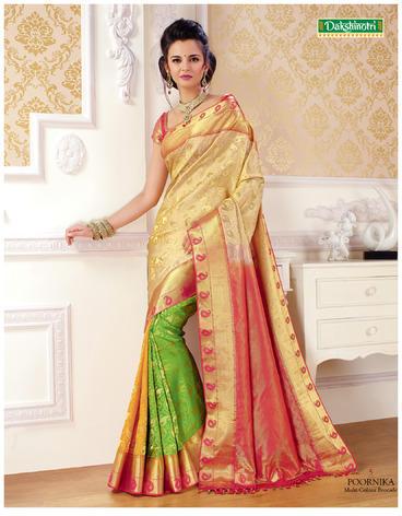 Party Wear Cot Silk Saree, Saree Length : 6.3 m (with blouse piece)