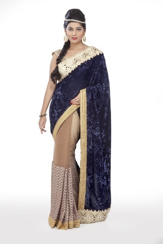 Synthetic Designer Blouse Piece Saree, Occasion : Bridal Wear